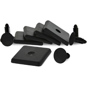 8020, 2030, 15 Series, 1.5" x 1.5" Plastic Square End Caps with Push in Fastener for 80/20 Aluminum Extrusion T-Slot Accessories (Plain Black - No Logo, 25)