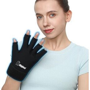 Hand Finger Arthritis Compression Ice Glove for Pain Relief,Adjustable Wrist Strap Hand Wrist Ice Pack Pain Relief for Arthritis, Carpal Tunnel, Tendinitis Cold&Hot Therapy,Black