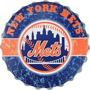 FOCO New York Mets Metal Distressed Bottlecap Sign