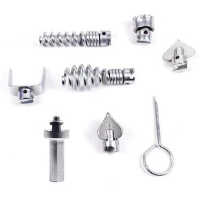 Huiygc 8pcs Drain Cleaner Combination Cutter Head Set, 16mm Manganese Steel Drain snake Cleaner Machine Combination Cutter Head Set for Pipeline Dredging Machine-Silver