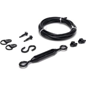 Anti-Sag Gate Kits for Wooden Fence, Black Anti-Sagging Gate Support Cable Kit Hardware, Gate Sag Frame Kit Hardware for Wooden Fence, Wood Gate Door Repair Kit for Outdoor, 1 Pack