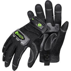 JKSafety High Performance Utility Work Gloves, all Purposes Mechanical Gloves, Guantes de Trabajo, for men and women, safety utility for works (G228-Black L)