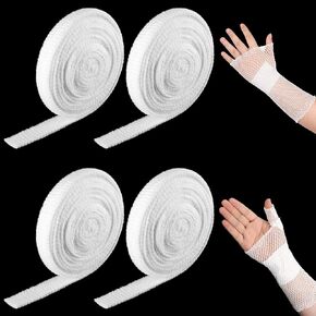 4 Rolls Net Bandage Tubular Elastic Net Elastic Netting Elastic Dressing Retainer Arm Netting 16.4 Yard Stretch Bandage Without The Use of Adhesive Tape(Size 4)