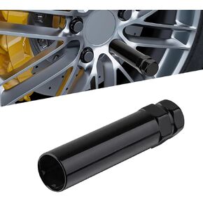7 Spline Lug Nut Socket, Wheel Lug Nut Removal Tool, Lug Nut Key with 13/16 Inch and 7/8 Inch Hex, Suitable for 9/16 Inch M14x1.5 M14x2.0 Lug Nuts (Black)