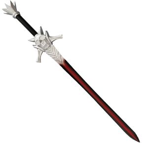 damdos Halloween Prop Fantasy Foam Sword, Blood Red Rebellion Two Hand High Density Sword for Cosplay Devil May Cry Character Dark Red