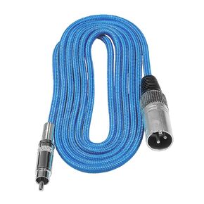 KONDOR BLUE x WhoisMatt | 6 FT RCA to XLR Male | Balanced XLR Audio Signal, Ultra-Durable, & Nylon Braided with Reinforced Metal Connectors | Blue