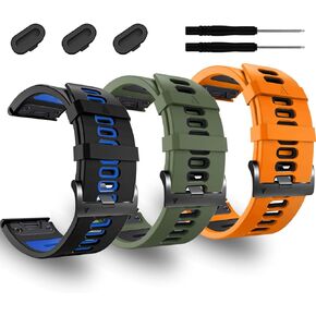 zpjpplx 26mm سهلة FENIX 7X PRO 6X 5X نطاقات ، أشرطة SILICONE SPORT ناعمة متوافقة مع Garmin Epix Pro 51mm/Tactix 7 Pro/Fenix ​​6x Pro/Fenix ​​5x Plus/Enduro 2/Descent Mk2i/Mk3i 51mm ، 3packa ، 3packa in Kuwait