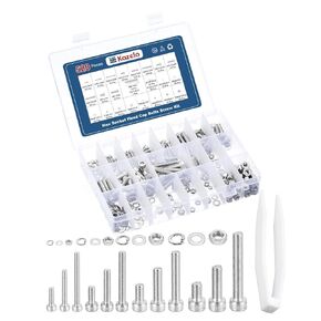 520pcs Socket Head Cap Screws Bolts Nuts Assortment Kit - [M3/M4/M5/M6] 304 Stainless Steel Allen Socket Drive for 3D Printer