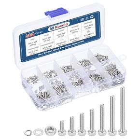 560pcs M2 Socket Head Cap Screws Bolts Nuts Assortment Kit - [M2x4/6/8/10/12/16/20mm] 304 Stainless Steel Allen Socket Drive for 3D Printer