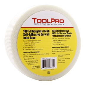 TOOLPRO Self- Adhesive Fiberglass Mesh Drywall Tape for Sealing Drywall Joints. (White, 1, Each)