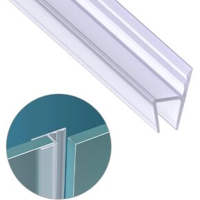 Glass Shower Door Seal Strip, 120 Inch Shower Silicone Seal Strip，h-Type Seal Strip for 3/8" Framelss Glass Door