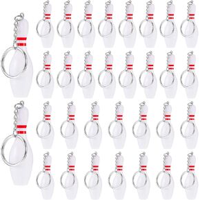 Taiyin 32 Pieces Bowling Pin Keychains for Kids Sport Keychain Backpack Keychains Bowling Party Favors for Team Sports Souvenir Victory Parties Gifts