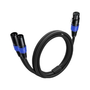 XLR Splitter Cable 1.6 FT, 1 XLR Female to 2 XLR Male Patch Y Cable, Balanced Microphone Splitter Cord Audio Adaptor, Used for Microphone, Effector, Mixer, Equelizer, DMX LED, Amplifier, Guitar