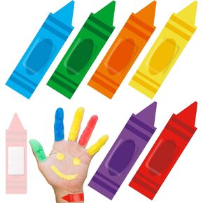 Geiserailie 120 Pcs Kids Crayon Bandages Classroom Pencil Shaped Bandages 6 Colors Children Bandages Strips for Kids Students Back to School Party Supplies Teachers Gifts (Crayon)