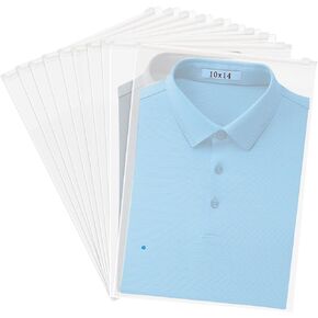 50 Pack Frosted Zipper Bags,Shirt Bags,Clothes Packaging Bags for Shipping,Plastic Apparel Bag for T-Shirt,Shirt, Document,Cosmetics,Storage Bags with Vent Holes (10x14 Inch)