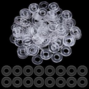 CHGCRAFT 200 Pcs Plastic Washers Flat Vinyl Replacement Clear Washer Gasket Thick Plastic Spacers for Glass Shower Door Handle, 20×1 mm