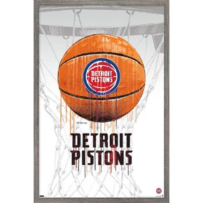 Trends International NBA Detroit Pistons - Drip Basketball 21 Wall Poster, 22.375" x 34", Premium Poster & Mount Bundle