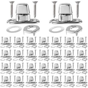 30 Set Canvas Twist Lock Fasteners, Marine Grade Hurricane Grommet Fasteners, Rustproof Zinc Alloy Turn Button Eyelet and Stud Mounting Screws for Ships Yachts Fishing Boats- Silver