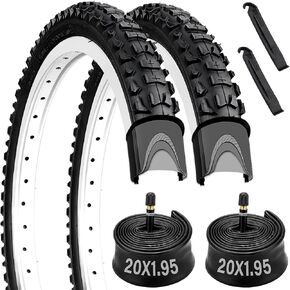 20 inch Bike Tire, 2 Pack 20x1.95 Bike Tire, 20x1.95 Bike Tire and Tube Set with 2 Tire Levers, 53-406 20x1.95 Folding Bike Tire Compatible with 20x1.90 20 x 1.95 20x2.0 Bike Tires and Tubes