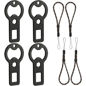 Portable Metal Bottle Opener Keychain | 4-Pack Flat Beer Bottle Openers with Lanyard for Outdoor Enthusiasts, Dog Owners & Friends | Ideal for Kitchen, Bar & Parties