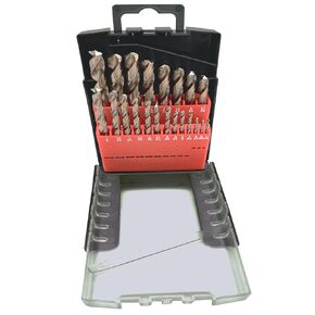 Cobalt Drill Bit Set 21Pcs 1/16"-3/8" M35 HSS Co Jobber Length 135 Deg.Split Point Ratio Tip Twist Drilling Hardened Steel Metal Iron