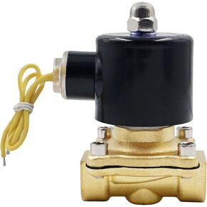 1/2" Electric Solenoid Valve 110V AC Closed for Water Air Gas Diesel, Fuels NPT High Flow 2W160-15 0.5 Inch Brass Solenoid