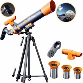 تلسكوب ، تلسكوب بيزجار للبالغين ، باهظة الطاقة ، بيلسكوب مقاس 500 مم من أجل المبتدئين في علم الفلك ، ومتعدد الأسماء بالكامل مع محول ترايبود وهاتف AZ Mount Mount in Kuwait