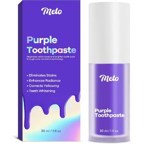 معجون أسنان ميتو بيربل لتبييض الأسنان (1 أونصة سائلة)، جل تبييض الأسنان، معجون أسنان أرجواني، معجون أسنان أرجواني مصحح اللون، معجون أسنان مبيض لإزالة بقع الأسنان in Kuwait