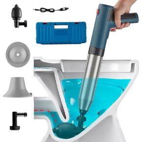 Electric Toilet Plunger, Drain Clog Remover, Plunge Blaster, Plungers for Bathroom Heavy Duty, Drain Weasel Hair Clog Tool, Air Drain Snake for Sink, Floor Drain, Sewer, BathTub, Pipes