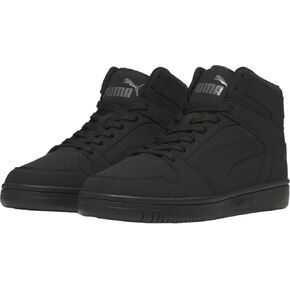 PUMA Men's Rebound Layup Sneaker, Wide-Nubuck Black Black-Cool Dark Gray, 11