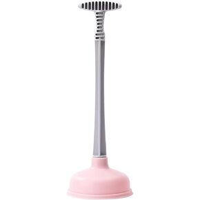Toilet Plunger, Rubber Plastic Strong Suction Plunger Plungers for Bathroom Bathroom Accessories Toilet Drain Plunger for Kitchens, Baths, Showers, Powerful Commercia,, Pink