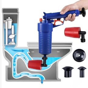 Powerful Drain Augers with 4 Suction Cups, Plungers for Bathroom, Toilet Plunger and Sink Plunger, Toilet Snake Drain Clog Remover, Drain Clog Remover Tool,ABS + Rubber Material