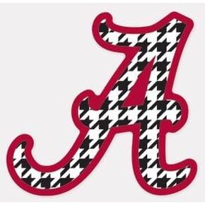 ALABAMA Crimson Tide HOUNDSTOOTH SCRIPT A Logo vinyl decal car truck sticker