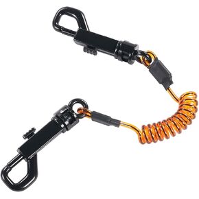 Ergodyne Squids 3152 Coiled Lanyard Tether - Dual Swivel Hook Attachment Ends, 2 lbs