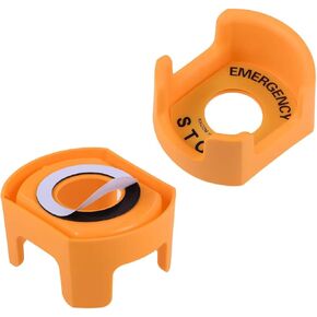 غطاء واقي من yxq 2pcs 30 مم مع دائرة تحذير توقف في حالات الطوارئ لزر مفتاح الدفع ، البرتقالي in Kuwait