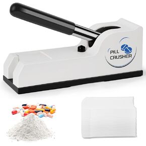 Pill Crusher + 100 Pcs Pill Crusher Pouches, Pill Crusher Fine Powder, Pill Smasher, Medical Grade Pill Crusher for Elderly
