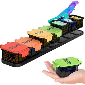 Extra Large Weekly Pill Organizer - Waterproof 7-Day Pill Box, Portable Vitamin & Supplement Case, Easy to Open Design, Ideal for Travel and Daily Medication Management