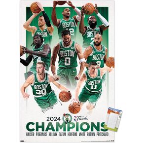 Trends International NBA Boston Celtics - 2024 NBA Finals Champions Wall Poster, 22.37" x 34.00", Poster & Mount Bundle