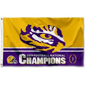 Flags & Banners Co. Louisiana State LSU Tigers 2019 2020 العلم الأبطال الوطني لكرة القدم