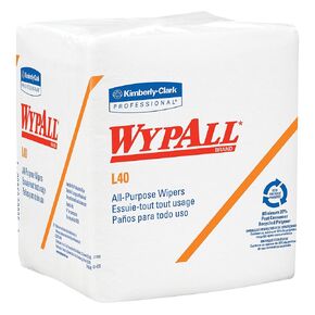 Kimberly-Clark WypAll L40 Disposable Cleaning and Drying Towels (05600), Limited Use Towels, White, 12 Packs per Case, 56 Sheets per Pack, 672 Sheets Total