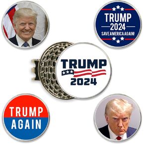 DA VINCI President Donald Trump 5 Golf Ball Markers Set with a Magnetic Hat Clip 2024 Election MAGA - Printed in The USA