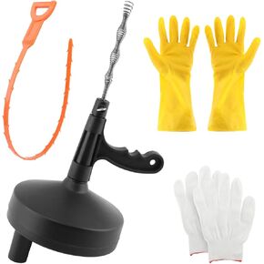 Drain Auger 33 Ft with Gloves,Plumbing Snake Drain Hair Clog Removal Tool,Heavy Duty Pipe Drain Clog Remover for Bathtub Drain, Bathroom Sink, Kitchen Cleaning