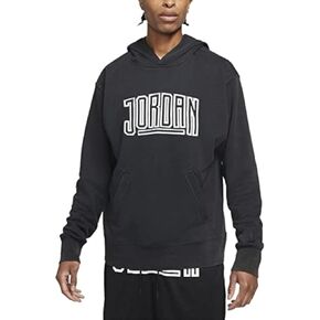 Nike Air Jordan Sport DNA Men's Retro Hoodie Sweatshirt (as1, alpha, l, regular, regular, Black/White/Black, Large)