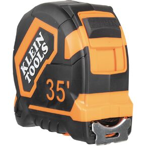 Klein Tools 9135 Tape Measure, Heavy-Duty Measuring Tape with 35-Foot Single-Hook Nylon Reinforced Blade, with Metal Belt Clip