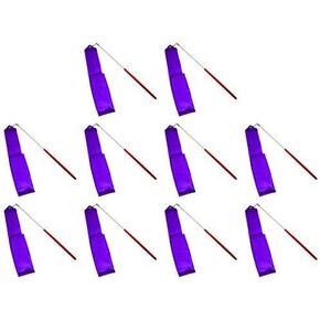 Gymnastic Ribbon 2M Gym Dance Rythemic Twirling Exercise Art Rod Stick 10pcs for Purple