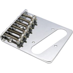 Metallor Guitar Bridge 6 Saddles Top Loader Bridge Vintage Style Compatible with Tele Telecaster Style Electric Guitar Parts Accessories Chrome.