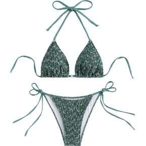 Shenhe Women's 2 Tie Side Triangle Beachi Bikini مجموعات متوترة مروعة بدلة السباحة السباحة in Kuwait