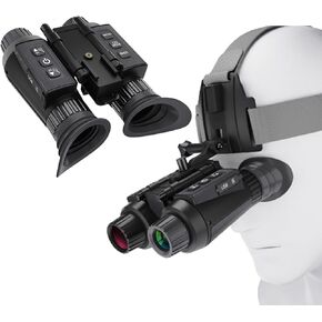 NV8300 Head-Mounted Night Vision Goggles for Adults, 4K 3D Visual Digital Night Vision Binocular with Head Strap and 32GB Memory Card, 7 Gear Infrared, 8X Digital Zoom