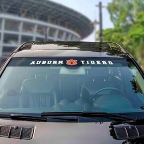 FANMATS 61497 NCAA - Auburn Tigers Sun Stripe Windshield Decal 3.25 in. x 34 in. - Great Gift for Sports Fans - Works On Hard Surfaces - for Homes, Cars, Trucks, SUVs.