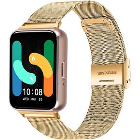Band Compatible with Samsung Galaxy Fit 3 (Not for Galaxy Fit/Galaxy Fit2) Stainless Steel Metal Band Wristband for Women Men